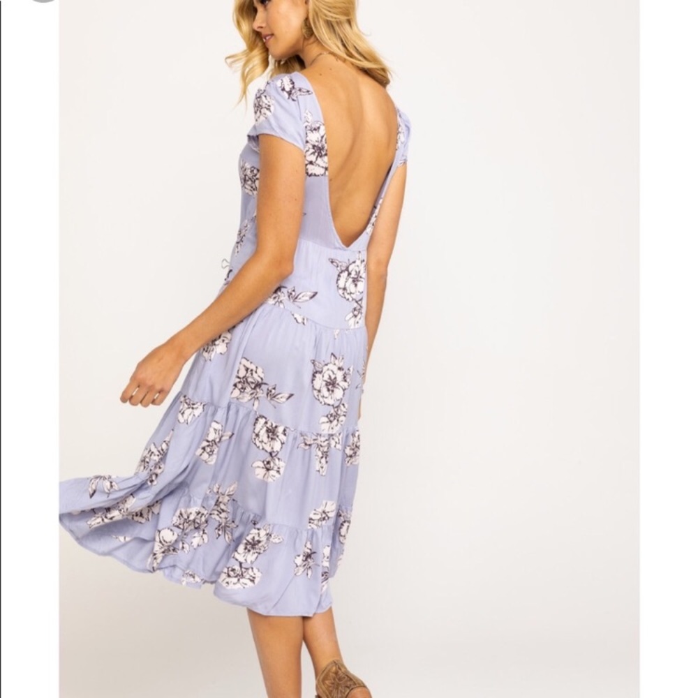 Free People Rita tiered midi dress small